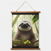 De Happy Sloth Digital Art Hangend Wandkleed (Voorkant)