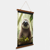 De Happy Sloth Digital Art Hangend Wandkleed (Gebogen)