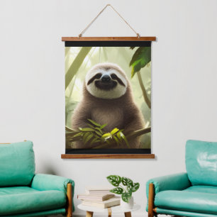 De Happy Sloth Digital Art Hangend Wandkleed