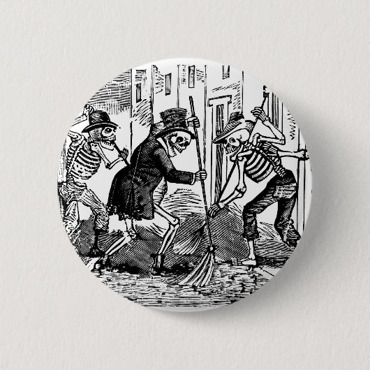 "De Happy Street Cleaner Calaveras" Ronde Button 5,7 Cm (Voorkant)