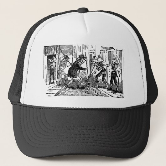 "De Happy Street Cleaner Calaveras" Trucker Pet (Voorkant)