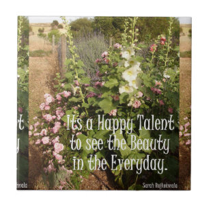 De Happy Talent Beauty floral Quote Ceramic Tile Tegeltje