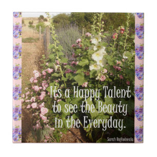 De Happy Talent Beauty floral Quote Ceramic Tile Tegeltje