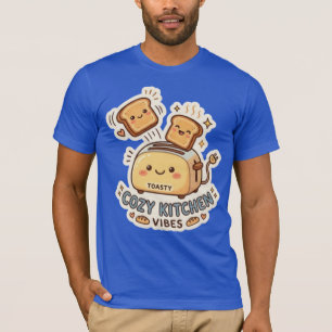 De Happy Toaster   Grappige Ontbijt Sticker T-shir T-shirt