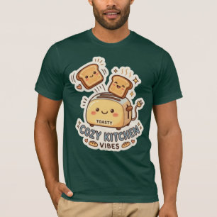 De Happy Toaster   Grappige Ontbijt Sticker T-shir T-shirt
