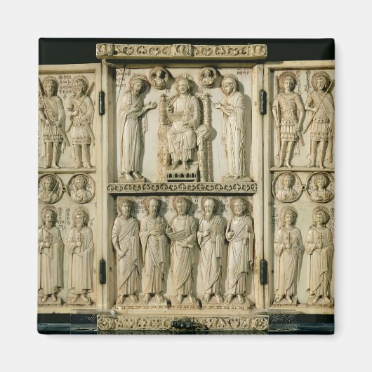 De Harbaville Triptych die Christus Enthroned afsc Magneet (Voorkant)