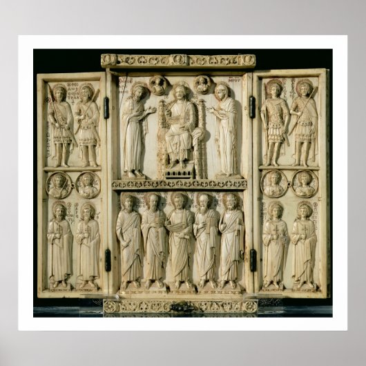 De Harbaville Triptych die Christus Enthroned afsc Poster (Voorkant)