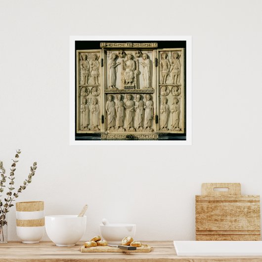 De Harbaville Triptych die Christus Enthroned afsc Poster (Keuken)