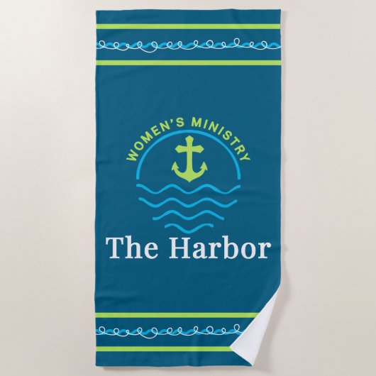 De Harbour Logo Beach handdoek (Voorkant)