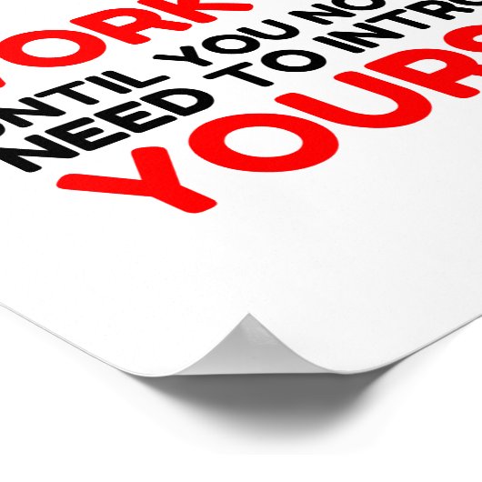 DE HARDE VAN HET WERK LEIDT U ZELF IN POSTER (Hoek)