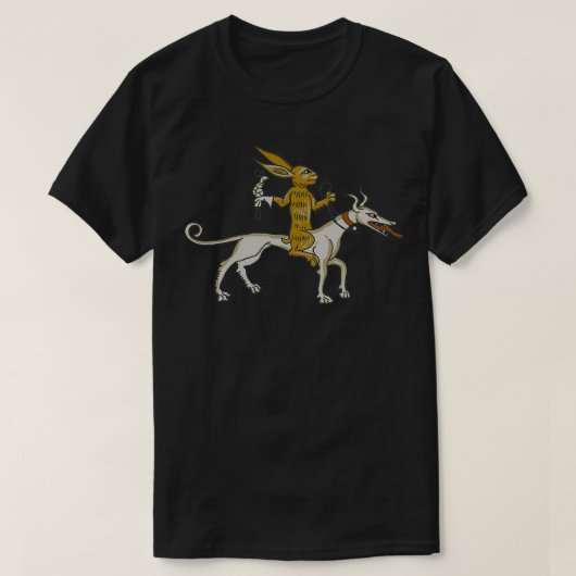 De Hare en de Greyhound pakken de Slak op een haan T-shirt (Design voorkant)