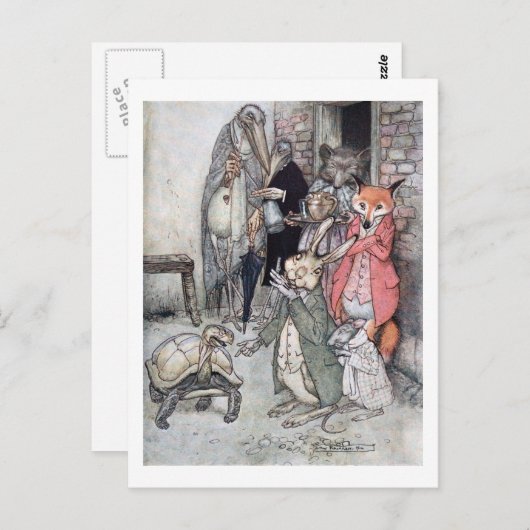 De Hare en de Tortoise Briefkaart (Voorkant / Achterkant)