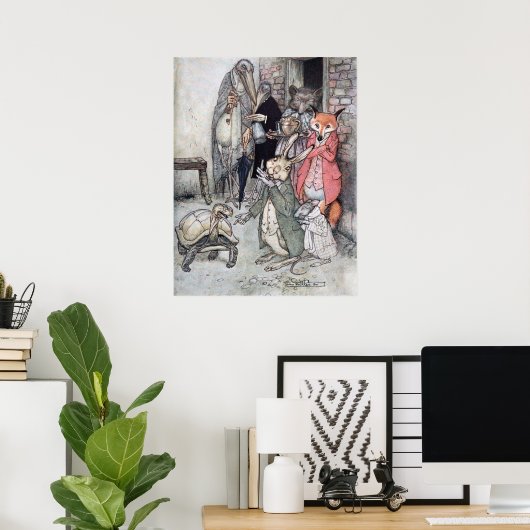 De Hare en de Tortoise Poster (Thuiskantoor)