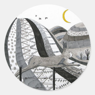 De haren ronde sticker