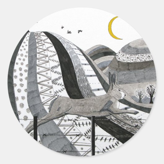 De haren ronde sticker (Voorkant)