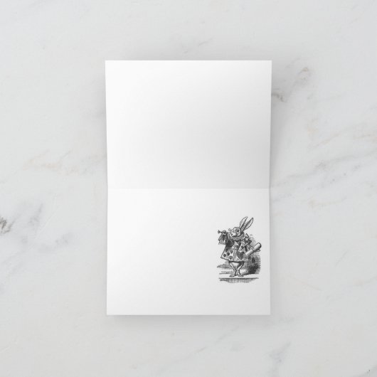 De harlekijn dankt u kaardt met Wit Konijn Bedankkaart (Binnen)
