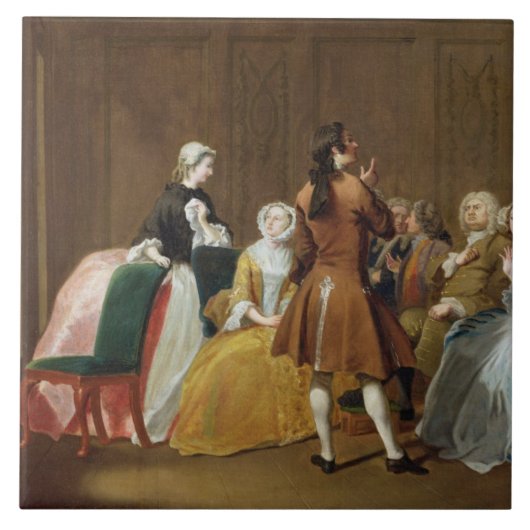 De Harlowe familie, van Samuel Richardson's 'Clar' Tegeltje (Voorkant)