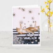 De Harmonie van Purrfect Kaart (Gele Bloem)