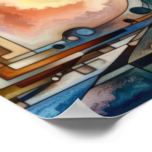 De harmonieuze paradox - Abstracte Vrouw Kunst Poster (Hoek)