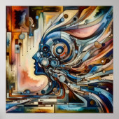 De harmonieuze paradox - Abstracte Vrouw Kunst Poster (Voorkant)