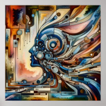 De harmonieuze paradox - Abstracte Vrouw Kunst