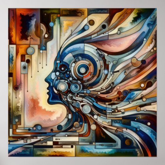 De harmonieuze paradox - Abstracte Vrouw Kunst Poster (Voorkant)