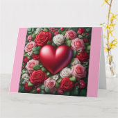 De Hart Romance kaart (Gele Bloem)