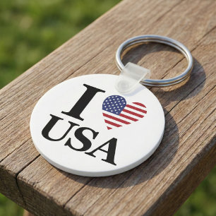 De "Hart van Amerika" Ronde Sleutelhanger