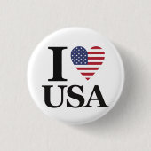 De "Hart van Amerika" Statement Knop Ronde Button 3,2 Cm (Voorkant)
