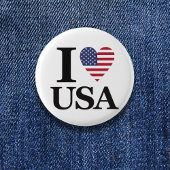 De "Hart van Amerika" Statement Knop Ronde Button 3,2 Cm