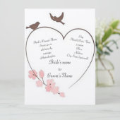 “De Hart van Liefde Vogel” Trouwdag Kaart (Staand voorkant)