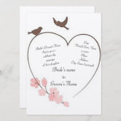 “De Hart van Liefdesvogel” Trouwdag Kaart (Voorkant / Achterkant)