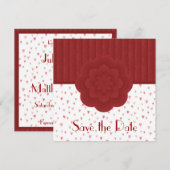 De harten en het Rode Damast bewaren de Save The Date (Voorkant / Achterkant)