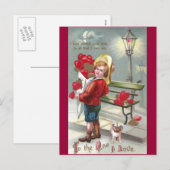 De Harten en Jong Valentijn van O van partijen Feestdagenkaart (Voorkant / Achterkant)