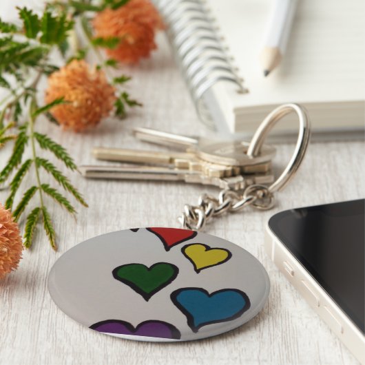 De harten sleutelhanger (Zijkant)