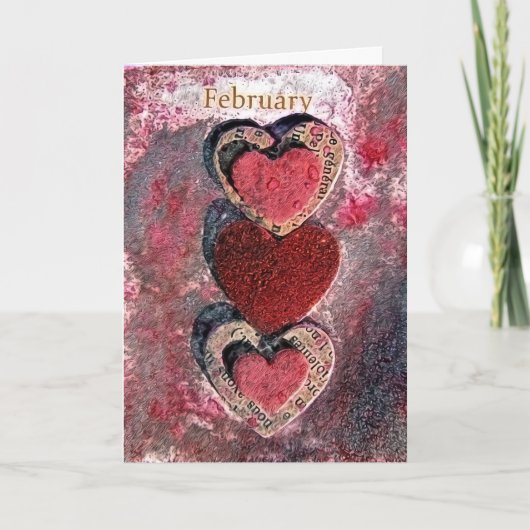 De Harten Valentijn van februari Feestdagen Kaart (Voorkant)