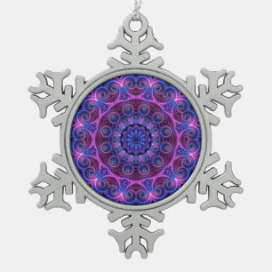 De Harten van Apophysis Mandala van de caleidoscoo Tin Sneeuwvlok Ornament