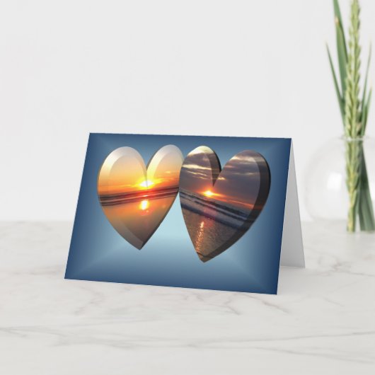 De Harten van de zonsondergang Feestdagen Kaart (Voorkant)