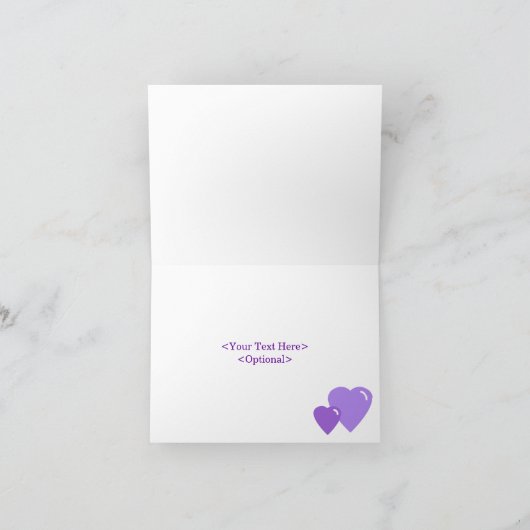 De Harten van het Snoep van de lavendel danken u Bedankkaart (Binnen)