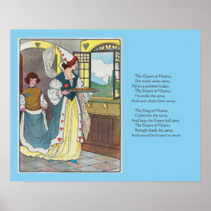 De hartenkoningin maakte wat taarten, kinderrijmpj poster