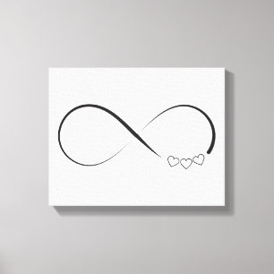 De hartensymbool van de oneindigheid canvas afdruk