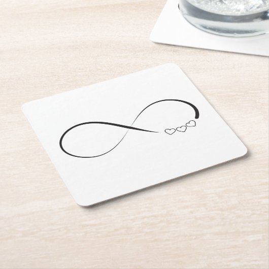 De hartensymbool van de oneindigheid kartonnen onderzetters (Schuin)