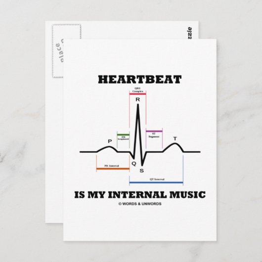 De hartslag is mijn interne muziek (ECG/EKG) Briefkaart (Voorkant / Achterkant)