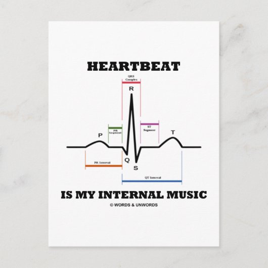 De hartslag is mijn interne muziek (ECG/EKG) Briefkaart (Voorkant)