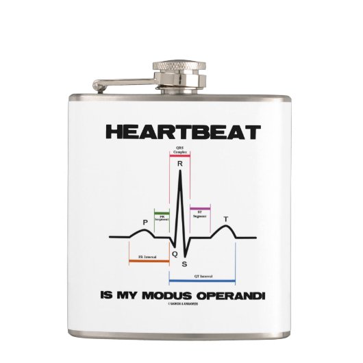 De hartslag is mijn Modus Operandi Sinus Rhythm Heupfles (Voorkant)