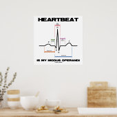 De hartslag is mijn Modus Operandi Sinus Rhythm Poster (Keuken)