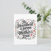 De Hartslag Van Thuis Is Moederliefde Briefkaart (Staand voorkant)