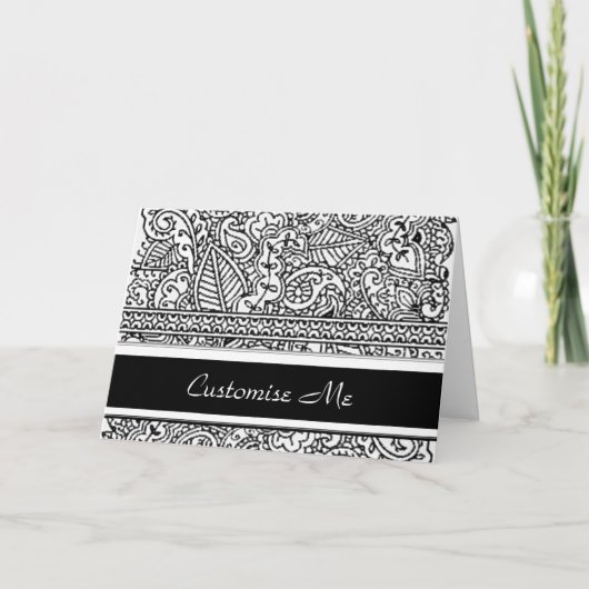 De Hartstocht van Paisley - Zwarte (Henna) Kaart (Voorkant)