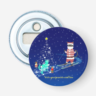 De hartverwarmende nacht van de kerstman button flesopener