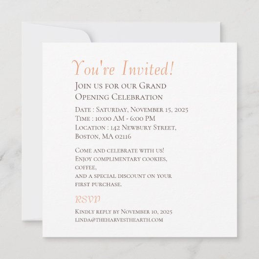 De Harvest Hearth Kaart (Achterkant)